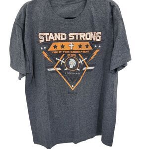 Kerusso Activewear Jesus Tee L Gray Short Sleeve T-shirt Timothy Fight of Faith‎
